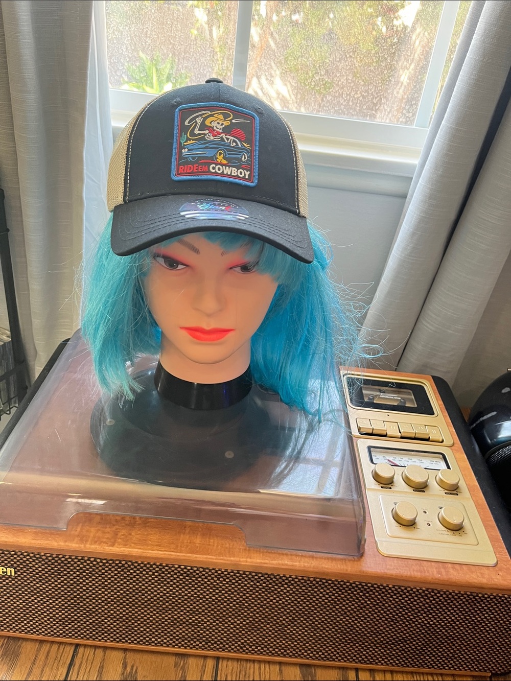 Ride 'Em Cowboy Black & Tan Trucker Hat